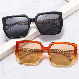  Luxurious chain legs oversized vintage square sunglasses