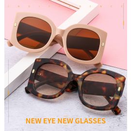 Oversized Round Lens Square Frame Cute Sunglasses