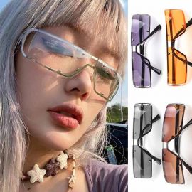  Studs Decor Rimless Wraparound Lens Girls Sun Glasses