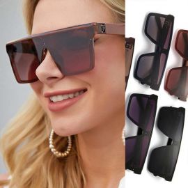 Flat top square oversized one piece sunglasses