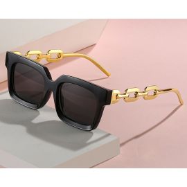 Unique Gold Tone Chain Legs Lovely Square Sunglasses