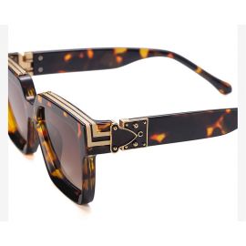 Gold Top Ribbons Square Sunglasses Plush Shades