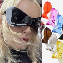 Dustproof Shield Shape Alien Wrap Around Sunglasses