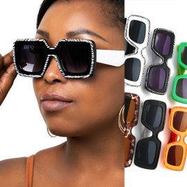 Multicolored Square Cute Oversized Girls Sunglasses