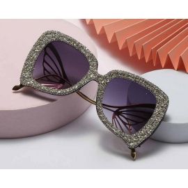 Shiny Frame Glitz Rhinestones Bling Butterfly Sunglasses