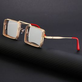 Square Lenses Mesh Side Shield Steampunk Sunglasses