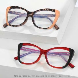 Plugged Wire TR90 Mottled Frame Anti Blue Light Glasses