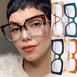 Vibrant Color Oversized Eyeglasses Women Square Frame