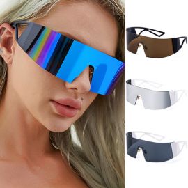 Futuristic googles one piece lens shield sunglasses