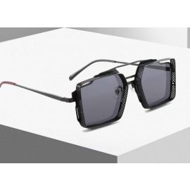 Steam punk polygon sunglasses w/ mesh side shield