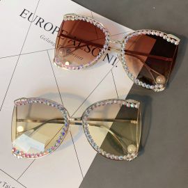 Pearl Temple Tips Oversize BLING diamante Sunglasses