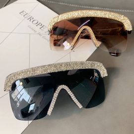 Super BLING Shield Wrap Around Rhinestone Sunglasses
