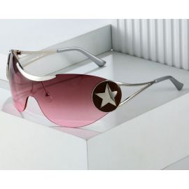 Stars Decor Shield Goggles One Piece Sun Glasses