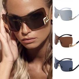 Large Shield Single Lens Goggles Wrap Around Sunglasses