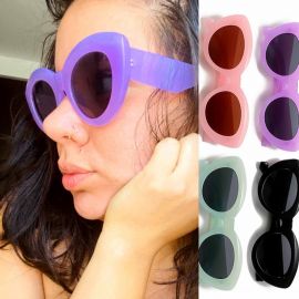 Jelly Color Oval Shape Cute Cat Eye Sunglasses