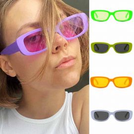 Dull Polished Candy Color Cute Rectangular Sunglasses