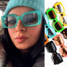 Cute Acetate Multicolored Frame Rectangle Sunglasses
