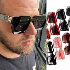 Luxury Bold Oversize Square Sunglasses w/ Metallic Bars