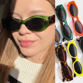 Multicolored Frame Medium Size Fetching Polygon Sunglasses
