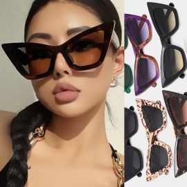 Highly Raised Corner Mod Oversized Cat Eye Sunglasses