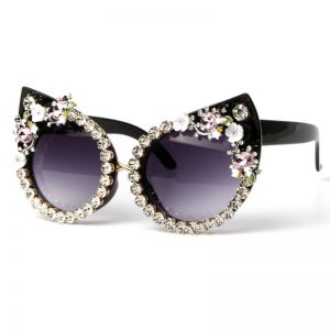 BLING Oversized Baroque Cat Eye Diamond Sunglasses