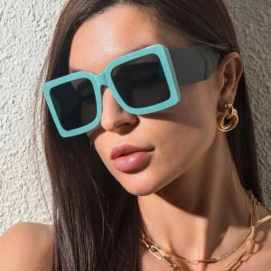 Two tones modern cute oversized square sunglasses