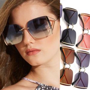 Oversize Unique Square Sunglasses Elegant Women Shades