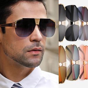 Luxury Half Frame Aviator Semi Rimless Sunglasses