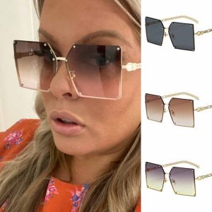 Fashion oversize gradient women square sunglasses