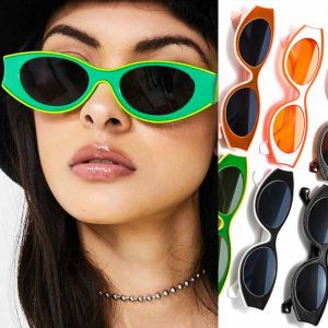 Girls Cute Multicolored Shades Hip Hop Oval Sunglasses