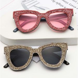 Novelty Bling Diamante Elaborate Cat Eye Sunglasses