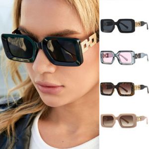 Embossed Dots Buckle Shaped Hinge Rectangle Sunglasses