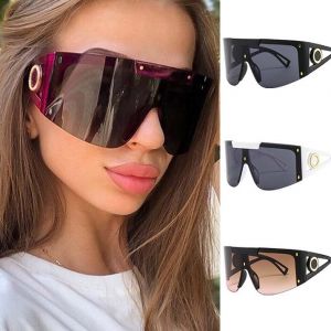 Futuristic Oversized Shield Mask Mono Lens Sunglasses